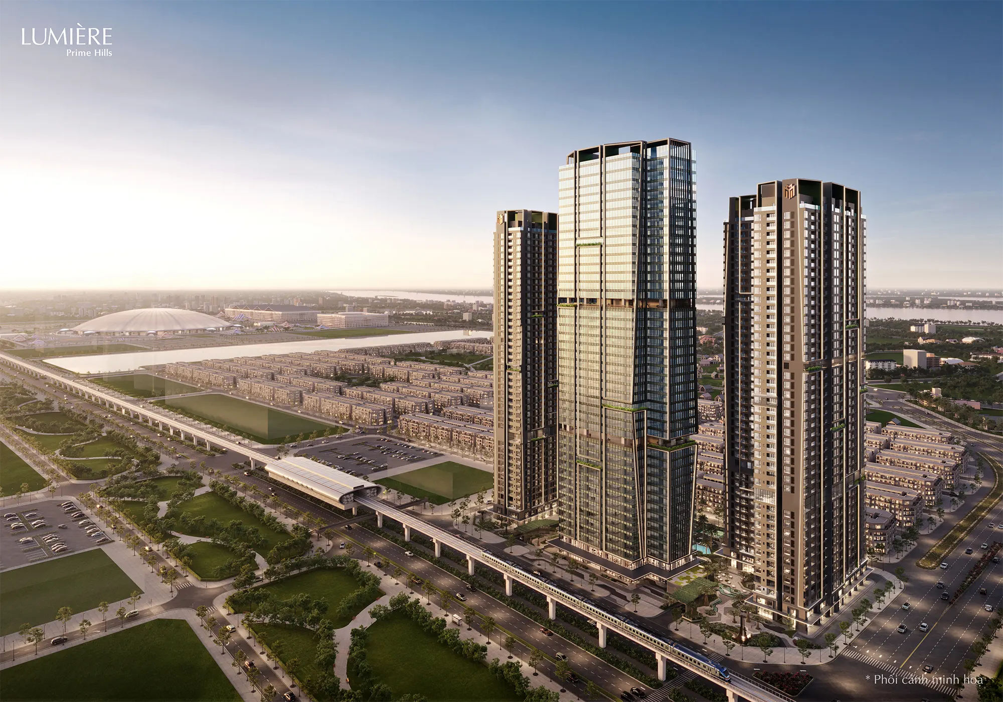 Các toà tháp căn hộ Lumiere Cổ Loa Prime Hills