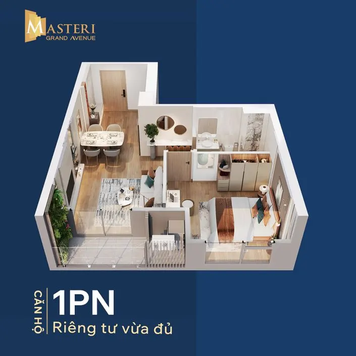 Căn hộ 1 Phòng ngủ Masteri Grand Avenue