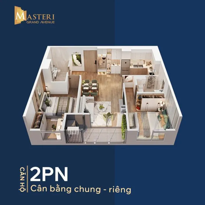 Căn hộ 2 Phòng ngủ Masteri Grand Avenue