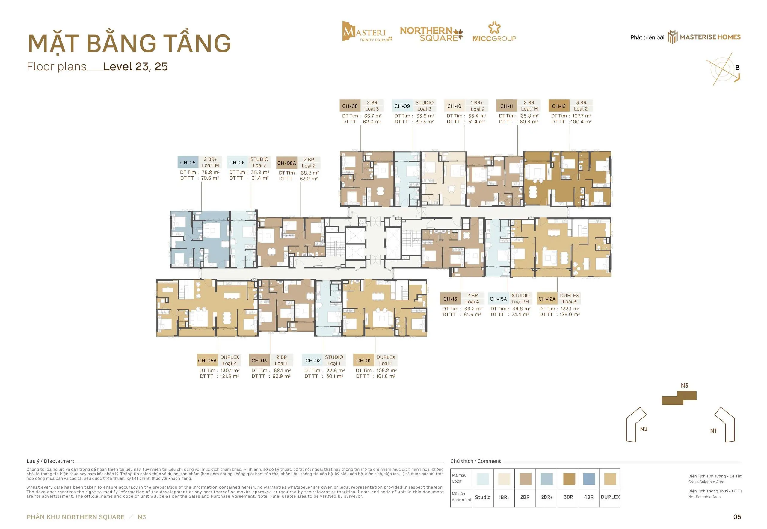 Mặt bằng Northern Square Toà C3 T23-25