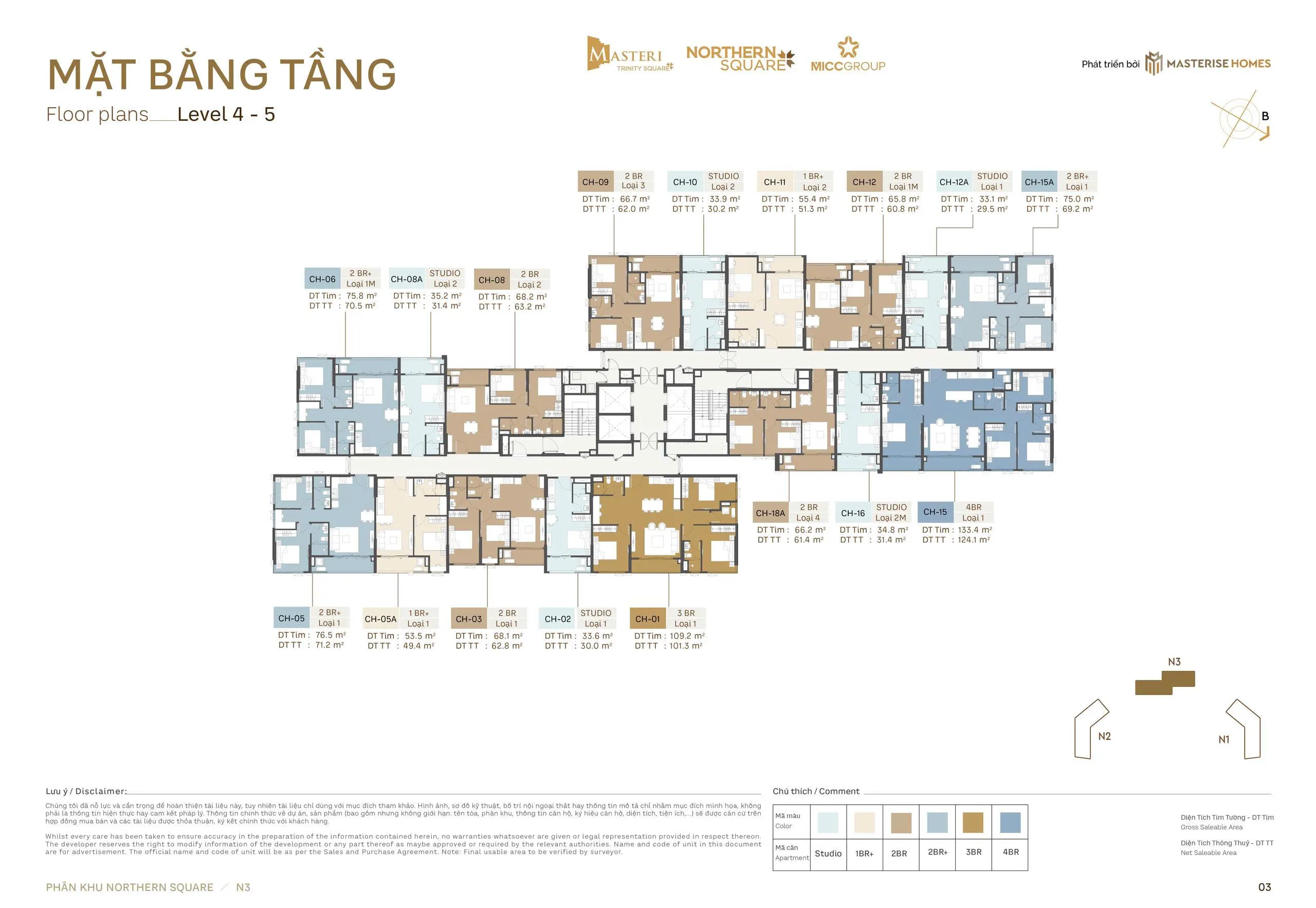Mặt bằng Northern Square Toà C3 T4-5