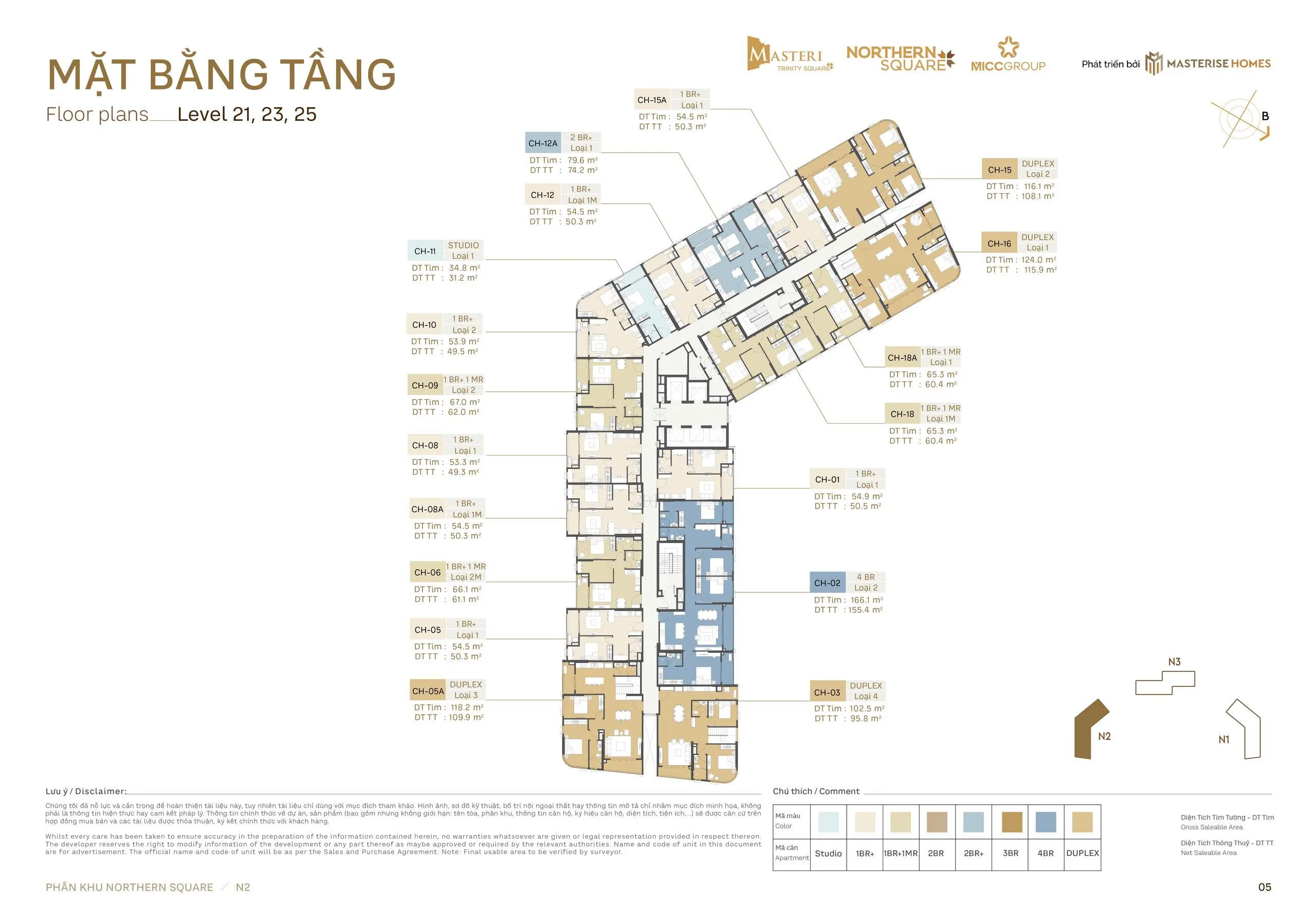 Mặt bằng Northern Square Toà N21-23-25