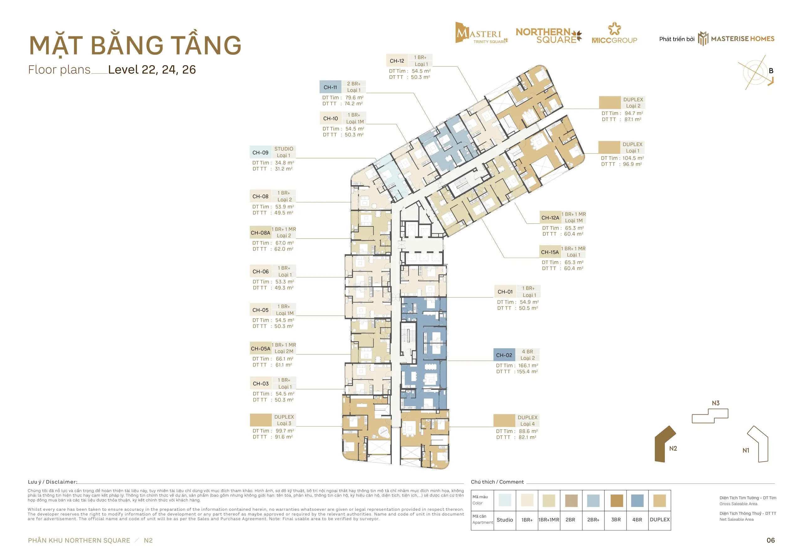 Mặt bằng Northern Square Toà N22-24-26