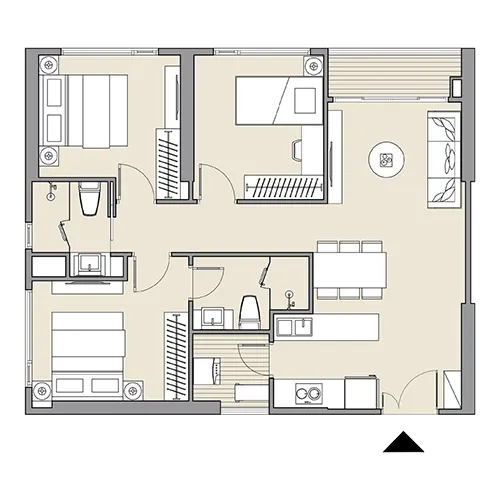 Mặt bằng căn hộ 3PN Masteri West Heights