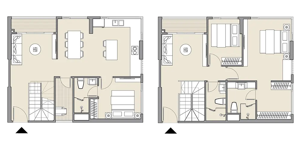 Mặt bằng căn hộ Duplex Masteri West Heights