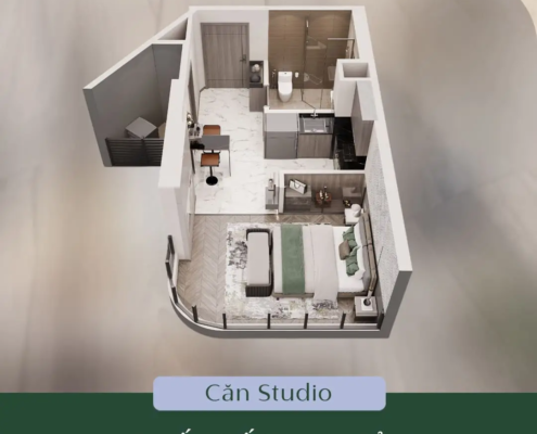 Mặt bằng thiết kế căn Studio Lumier SpringBay Ocean Park 2 Hưng Yên