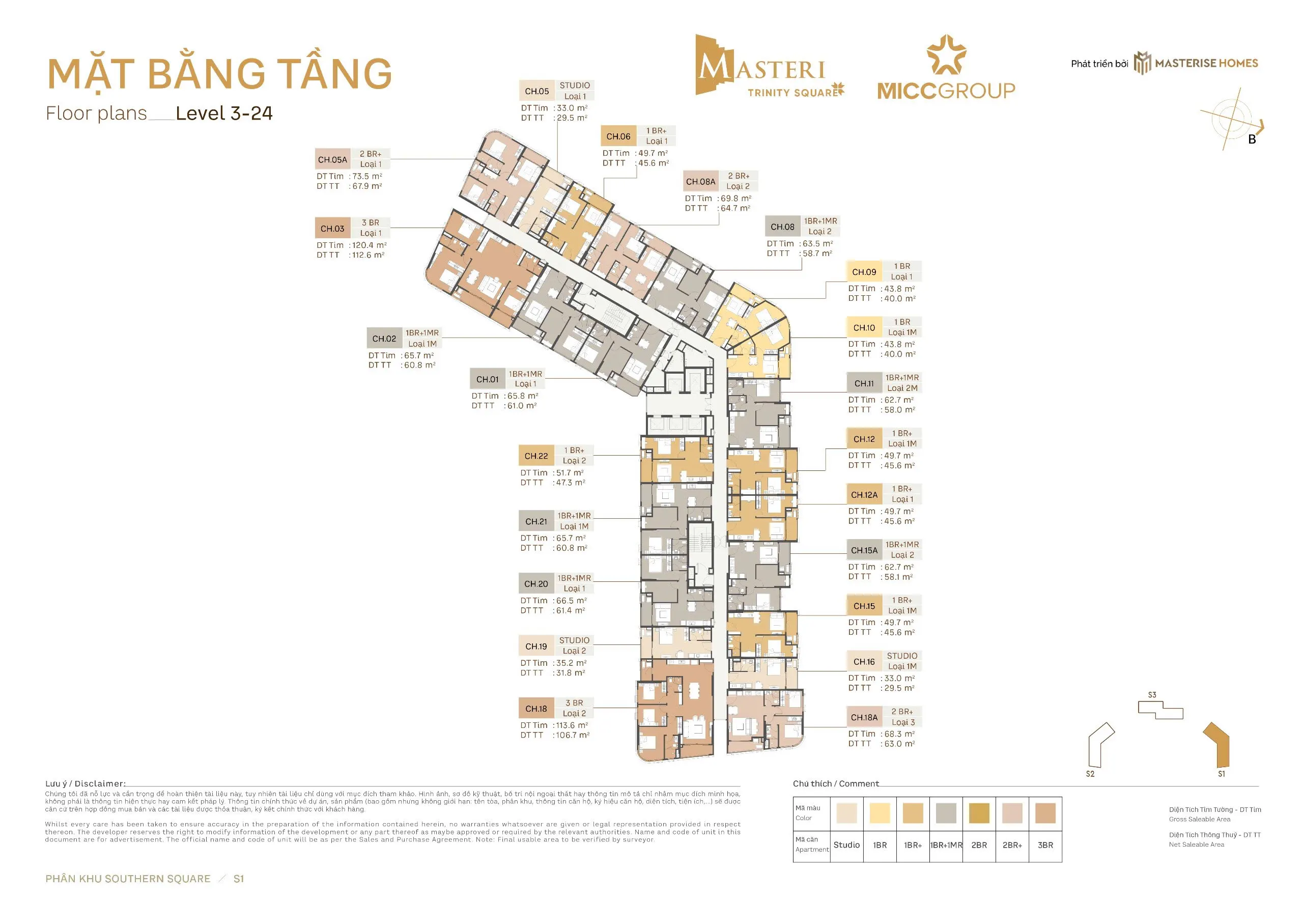 Mặt bằng Southern Square Toà S1