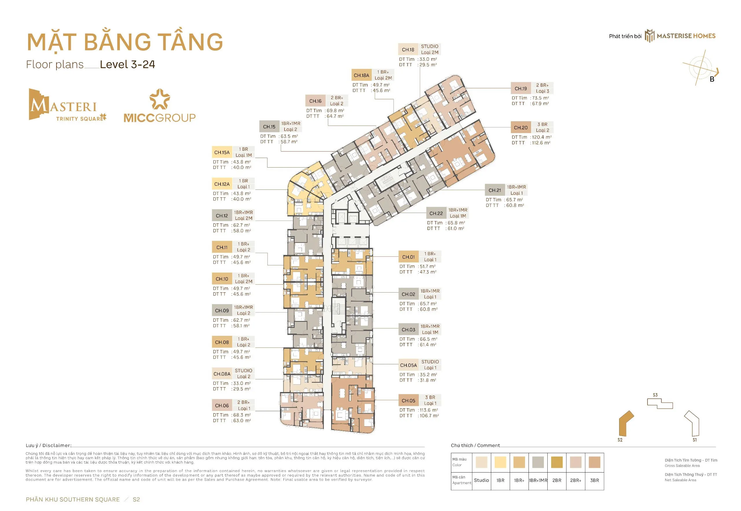 Mặt bằng Southern Square Toà S2
