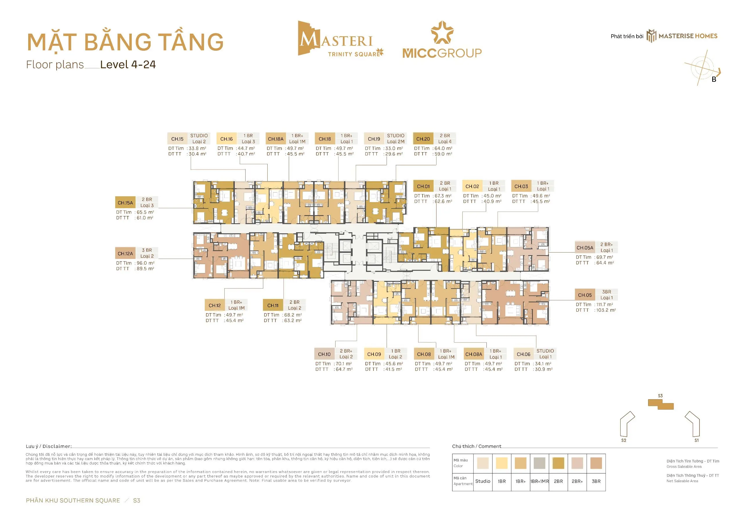 Mặt bằng Southern Square Toà S3