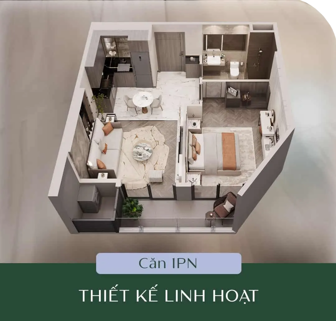 Thiết kế căn hộ 1PN Masteri Lakeside