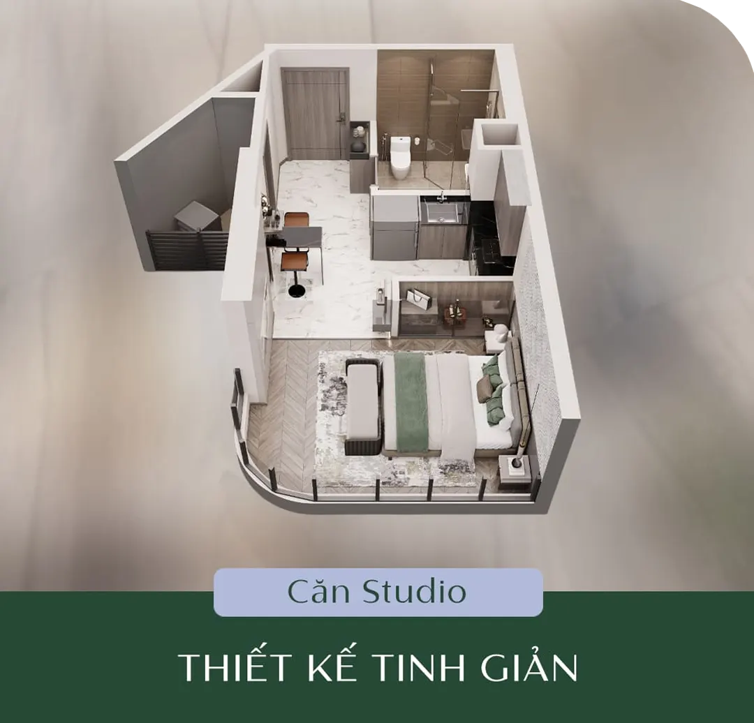 Thiết kế căn hộ Studio Masteri Lakeside