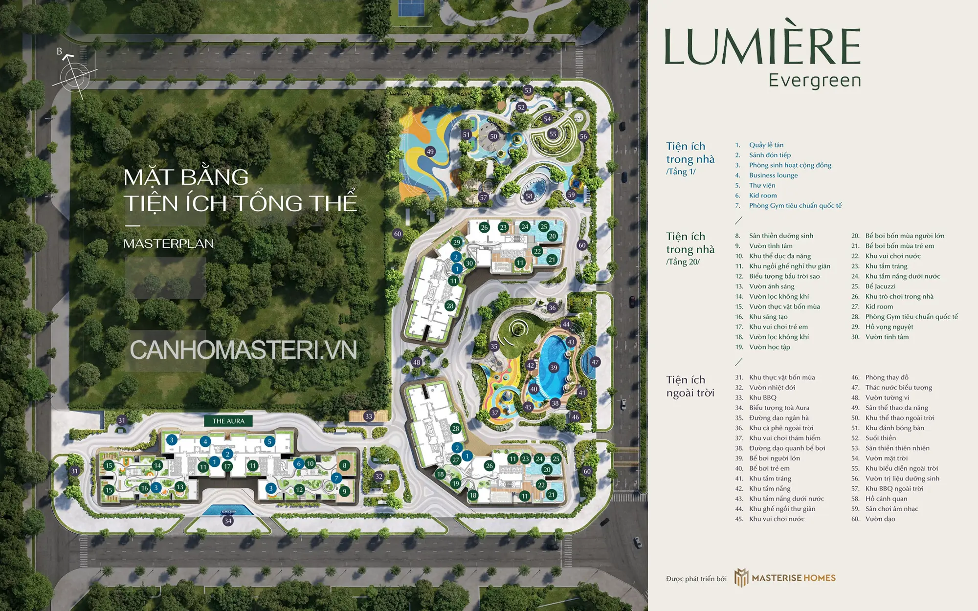 Tổng mặt bằng tổng thể dự án Lumiere Evergreen Vinhomes Smart City Hà Nội