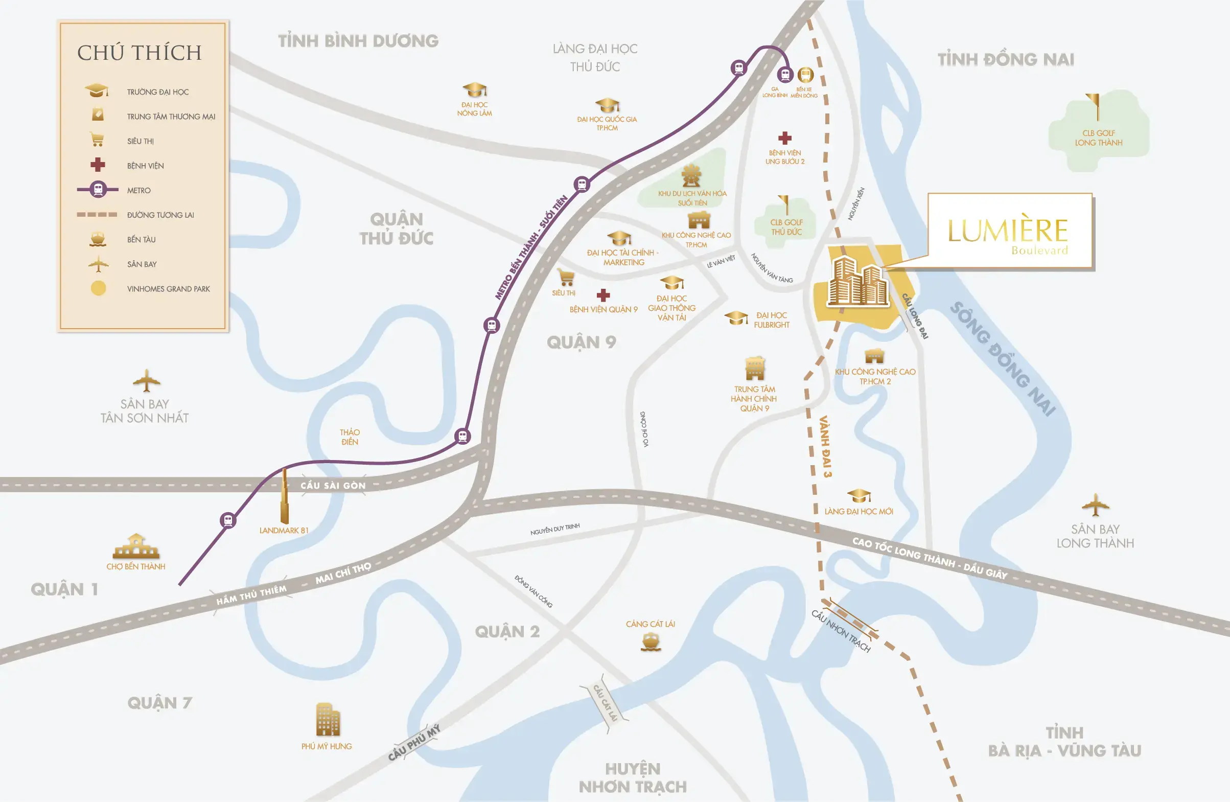 Vị trí của' Lumiere Boulevard Vinhomes Grand Park TP Thủ Đức HCM