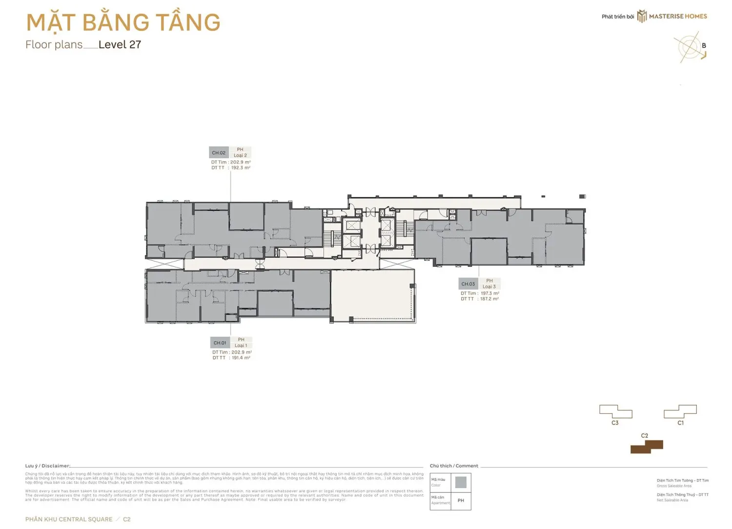 Mặt bằng Tầng 27 Phân Khu Central Square Masteri Trinity Square