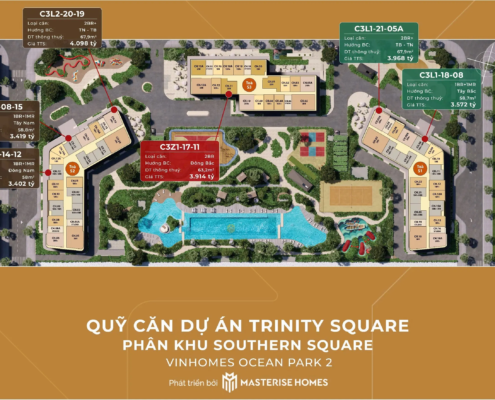 Quỹ căn Phân khu Southern Square Dự án Masteri Trinity Square