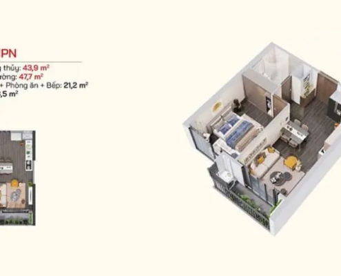 Căn hộ 1PN Lumiere Bayfront Vinhomes Ocean Park Gia Lâm Hà Nội