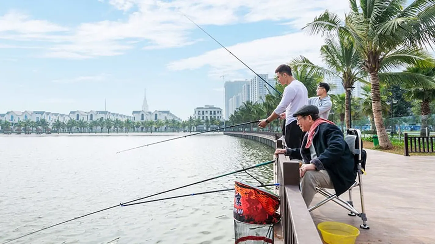 Câu cá tại Hồ Ngọc Trai Vinhomes Ocean Park 1