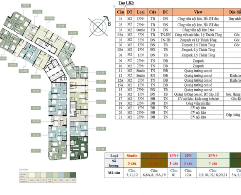 Mặt bằng chi tiết tòa BF2 Lumiere Bayfront Vinhomes Ocean Park 1 Gia Lâm Hà Nội