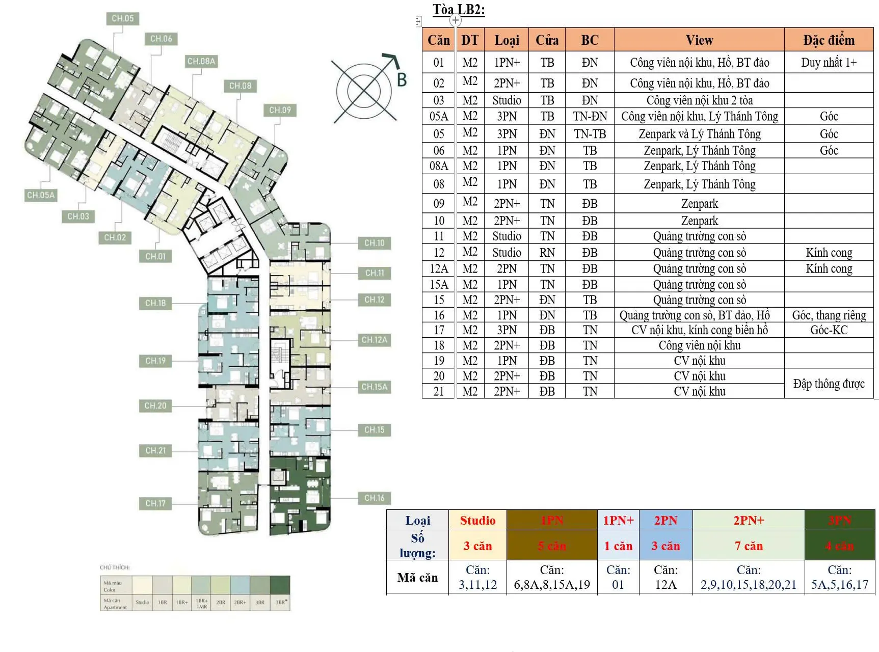 Mặt bằng chi tiết tòa BF2 Lumiere Bayfront Vinhomes Ocean Park 1 Gia Lâm Hà Nội