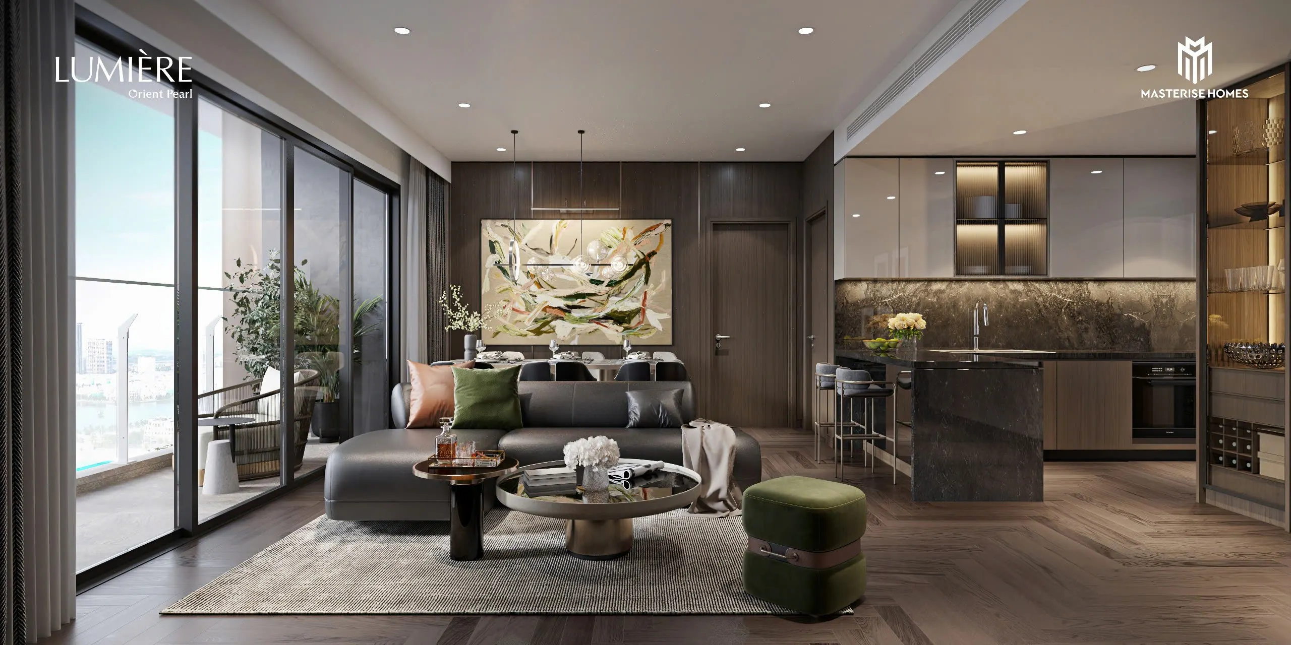 Khu vực bếp được trang bị các thiết bị cao cấp của Lumiere Orient Pearl