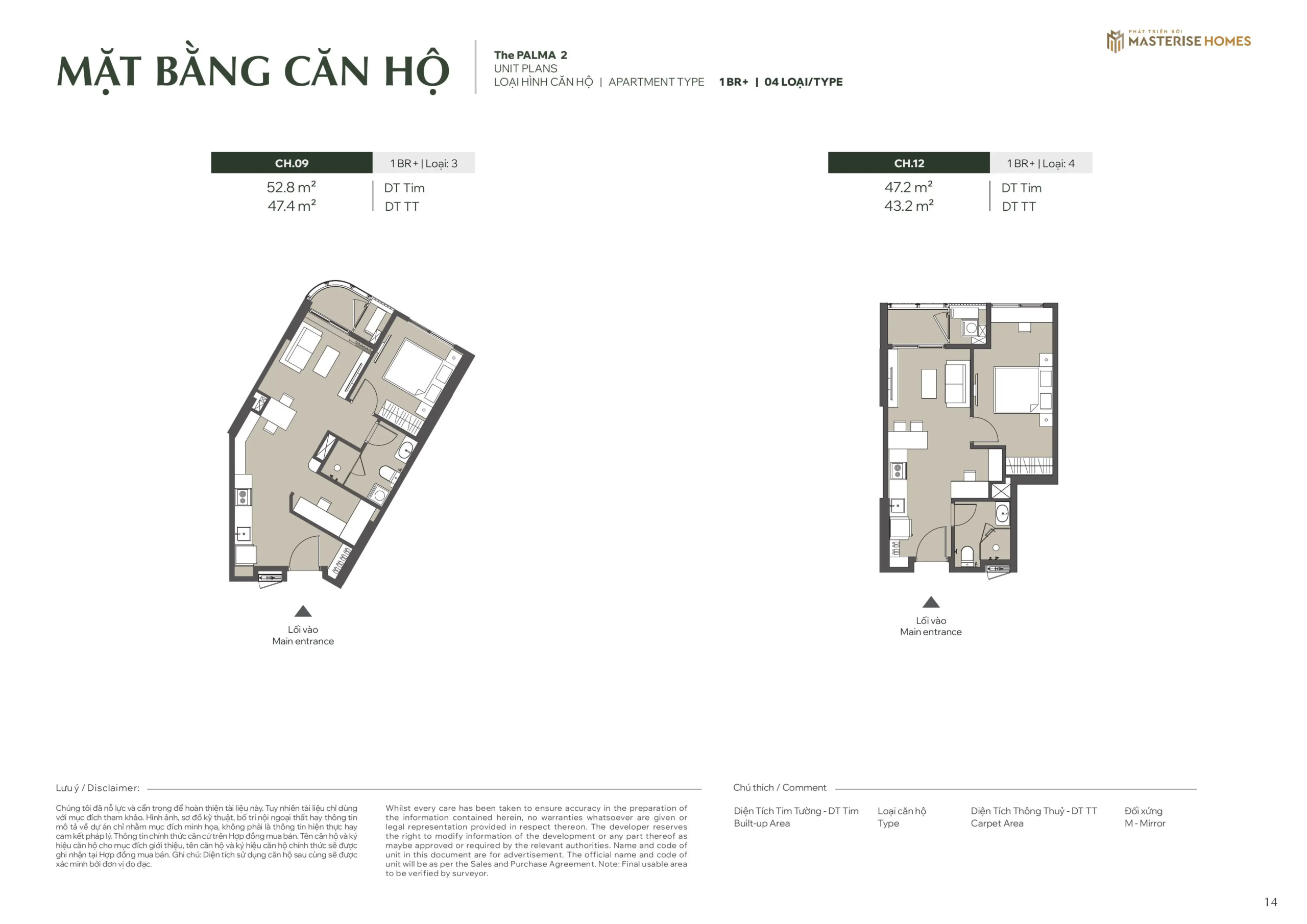 Mặt bằng căn hộ 1 BR + | 04 LOẠI Tòa Palma 2, phân khu The Palma, Dự án Lumiere Orient Pearl Mặt bằng căn hộ 1 BR + | 04 LOẠI Tòa Palma 2, phân khu The Palma, Dự án Lumiere Orient Pearl