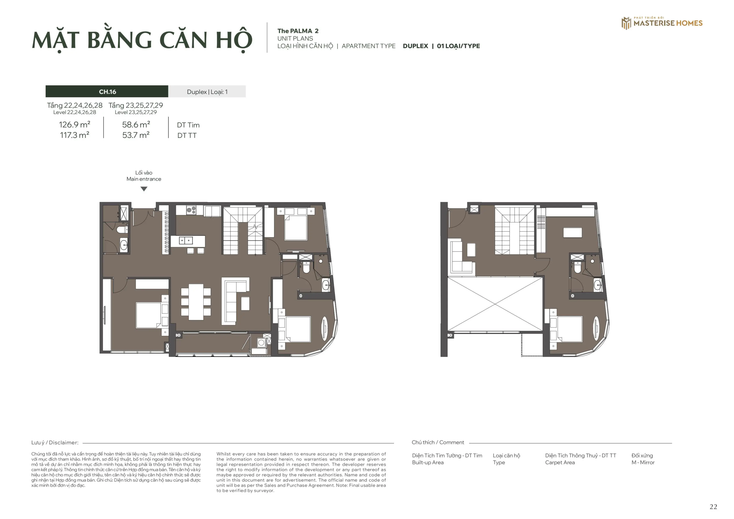 Mặt bằng căn hộ DUPLEX | 01 LOẠI Tòa Palma 2, phân khu The Palma, Dự án Lumiere Orient Pearl Mặt bằng căn hộ DUPLEX | 01 LOẠI Tòa Palma 2, phân khu The Palma, Dự án Lumiere Orient Pearl