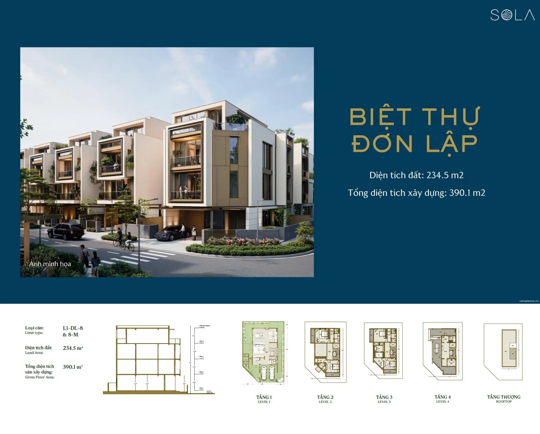 Biệt thự song đơn lập Sola Villa Biệt thự song đơn lập Sola Villa