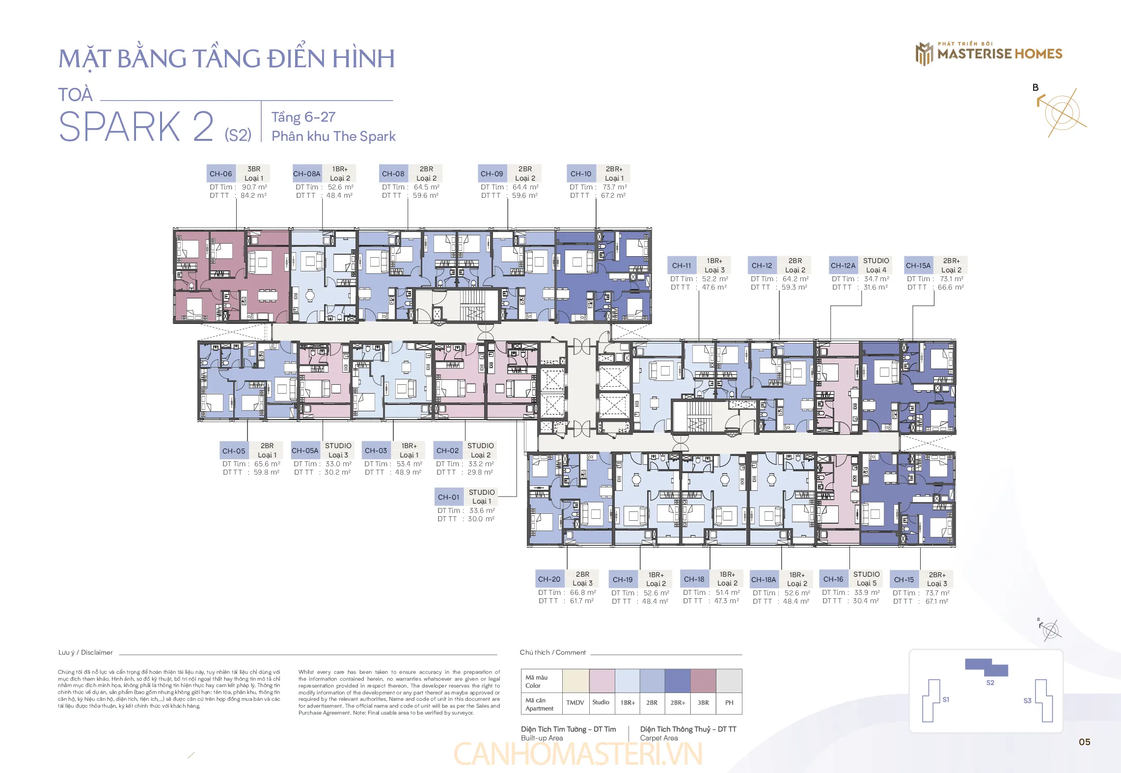 Tầng 6-27 Tòa Spark 2, Phân khu The Spark Masteri Era Landmark