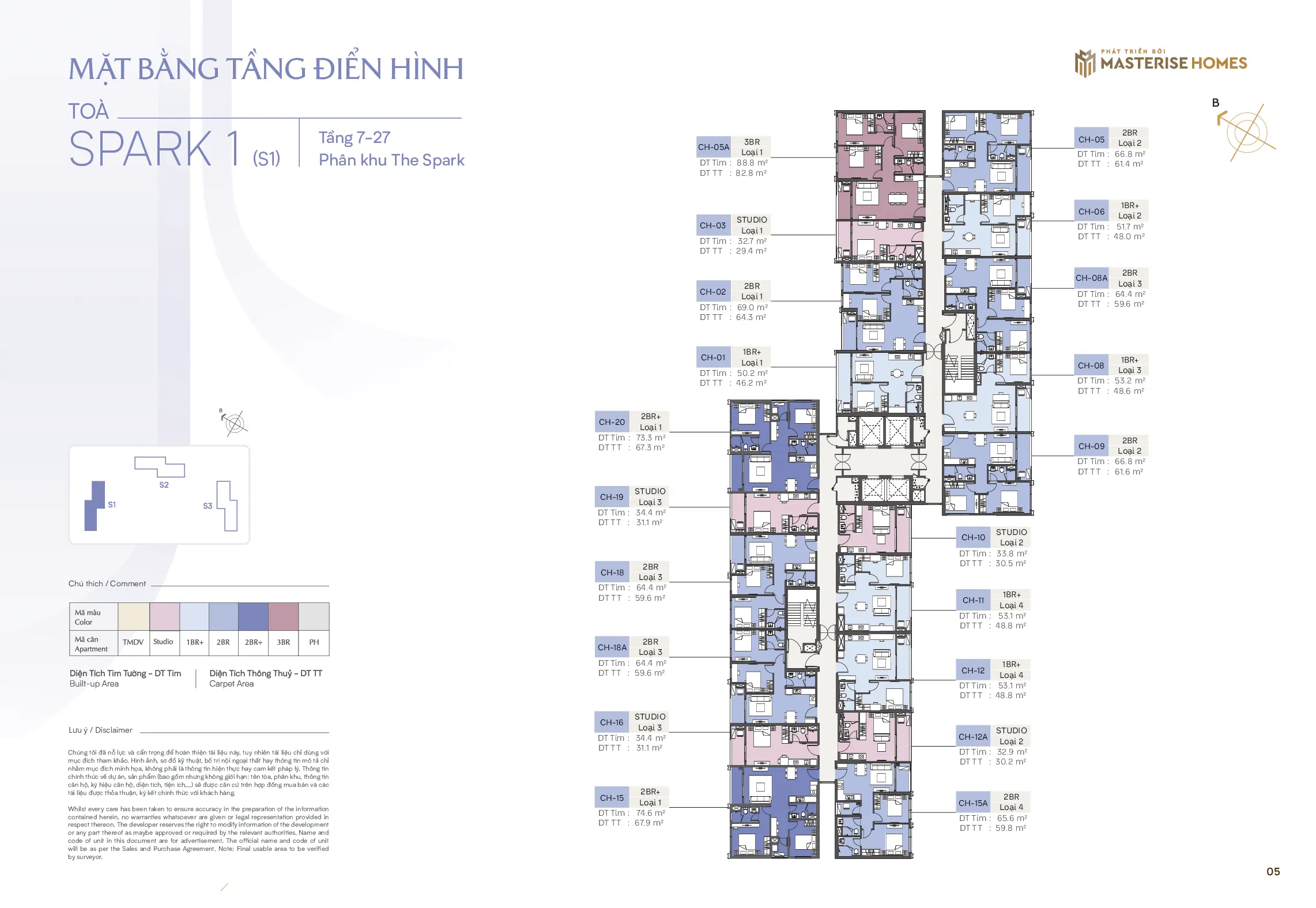Tầng 7-27 Tòa Spark 1, Phân khu The Spark Masteri Era Landmark