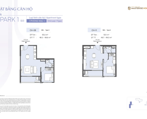 Mặt bằng căn hộ toà Spark 1 3