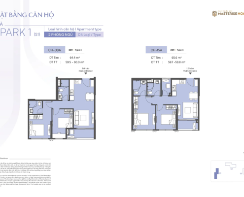 Mặt bằng căn hộ toà Spark 1 5