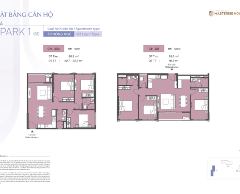 Mặt bằng căn hộ toà Spark 1 7