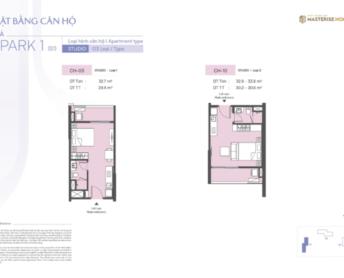 Mặt bằng căn hộ toà Spark 1 1