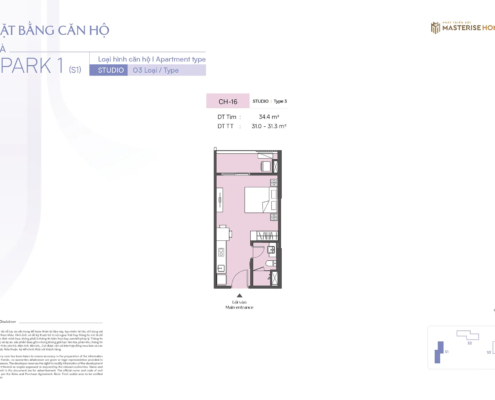 Mặt bằng căn hộ toà Spark 1 2