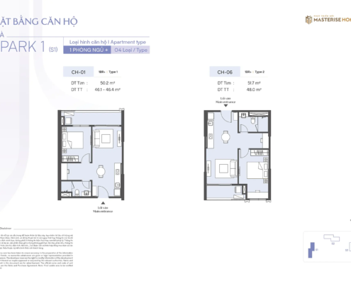 Mặt bằng căn hộ toà Spark 1 3