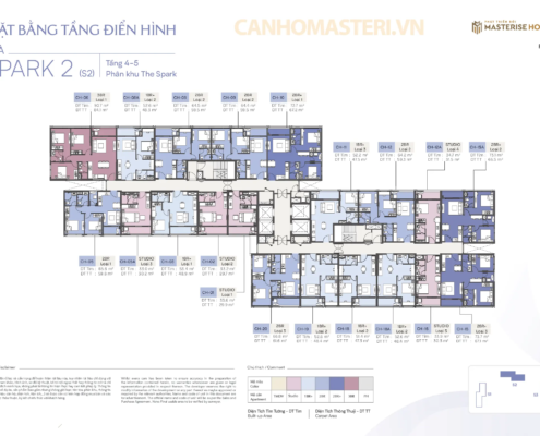 Mặt bằng tầng 4-5 Tòa Spark 2 Phân khu The Spark Masteri Era Landmark