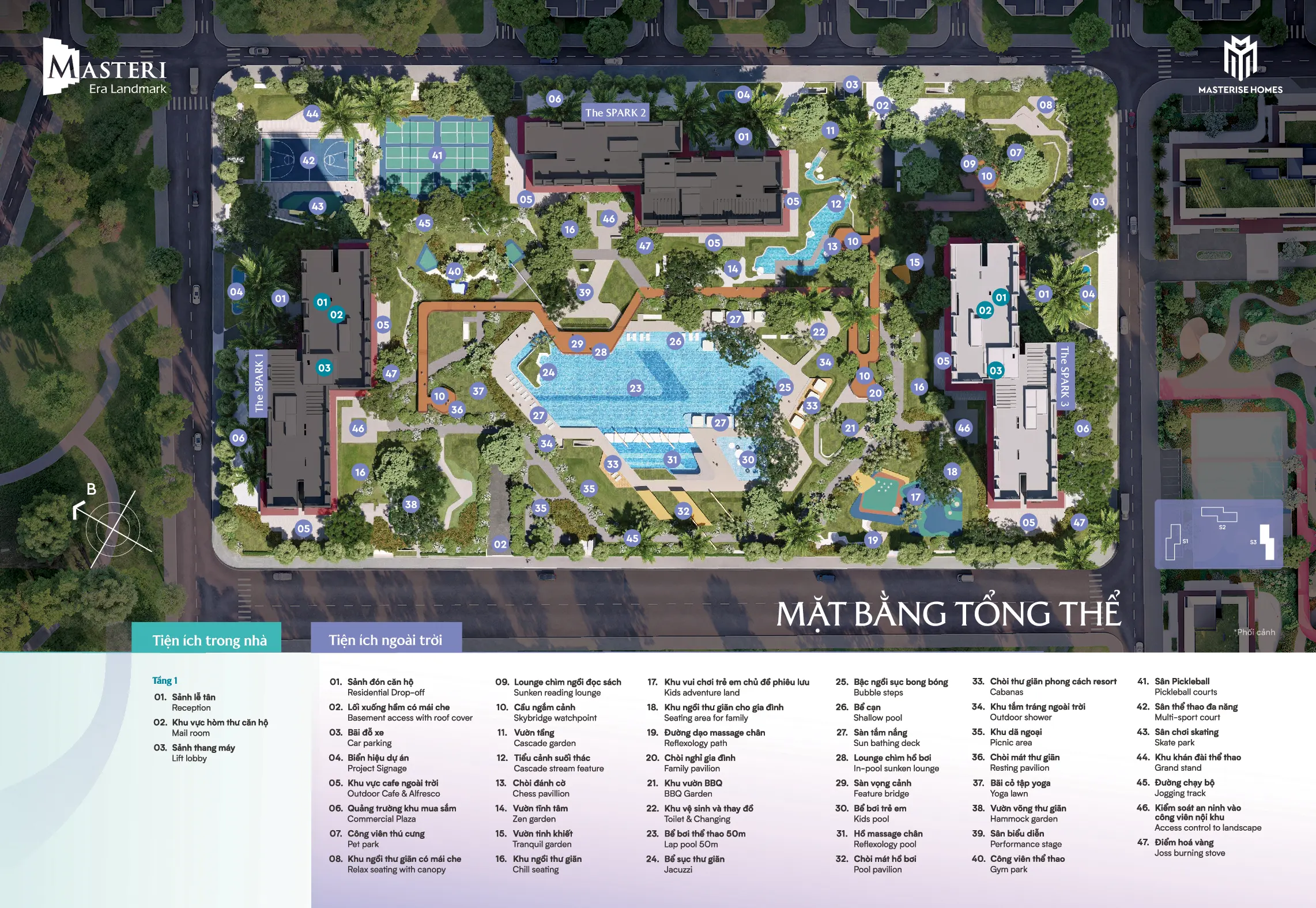 Mặt bằng tổng thể Tòa Spark 3, Phân khu The Spark, Dự án Masteri Era Landmark