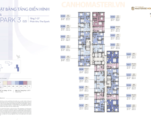 Mặt bằng tầng 6-27 Tòa Spark 3, Phân khu The Spark, Dự án Masteri Era Landmark